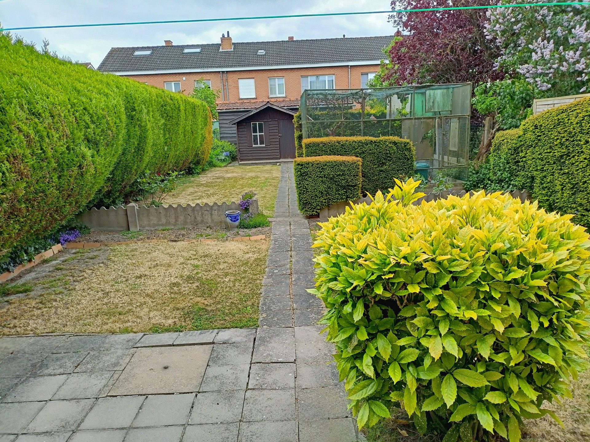 Zicht op de tuin woning Elzenlaan 10 te Veurne